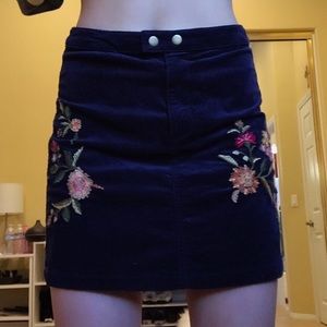Navy blue mini skirt